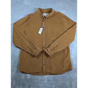 Alpine Design Button Up Shirt Mens Size Small Khaki Corduroy Outdoor Gorpcore